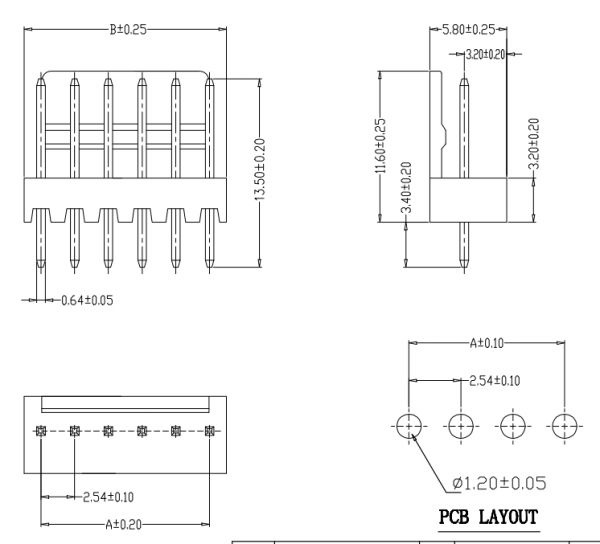 2.54mm Molex 2510 Type 2.54mm Molex 2510 Type